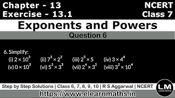 Exponents and Powers | Class 7 Exercise 13.1 Question 6 | NCERT | Learn Maths