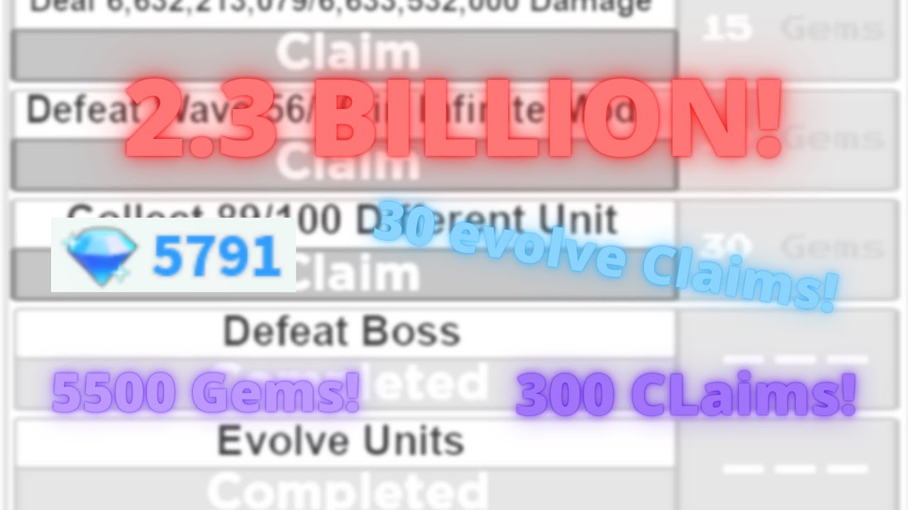 Claiming 2.3 Billion Damage Worth Of Gems(5500 GEMS!)