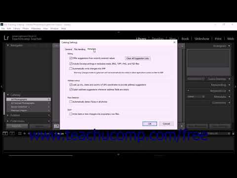 Lightroom Classic CC Tutorial Customizing Catalog Settings Adobe Training