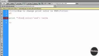 How change font color in PHP (HD)