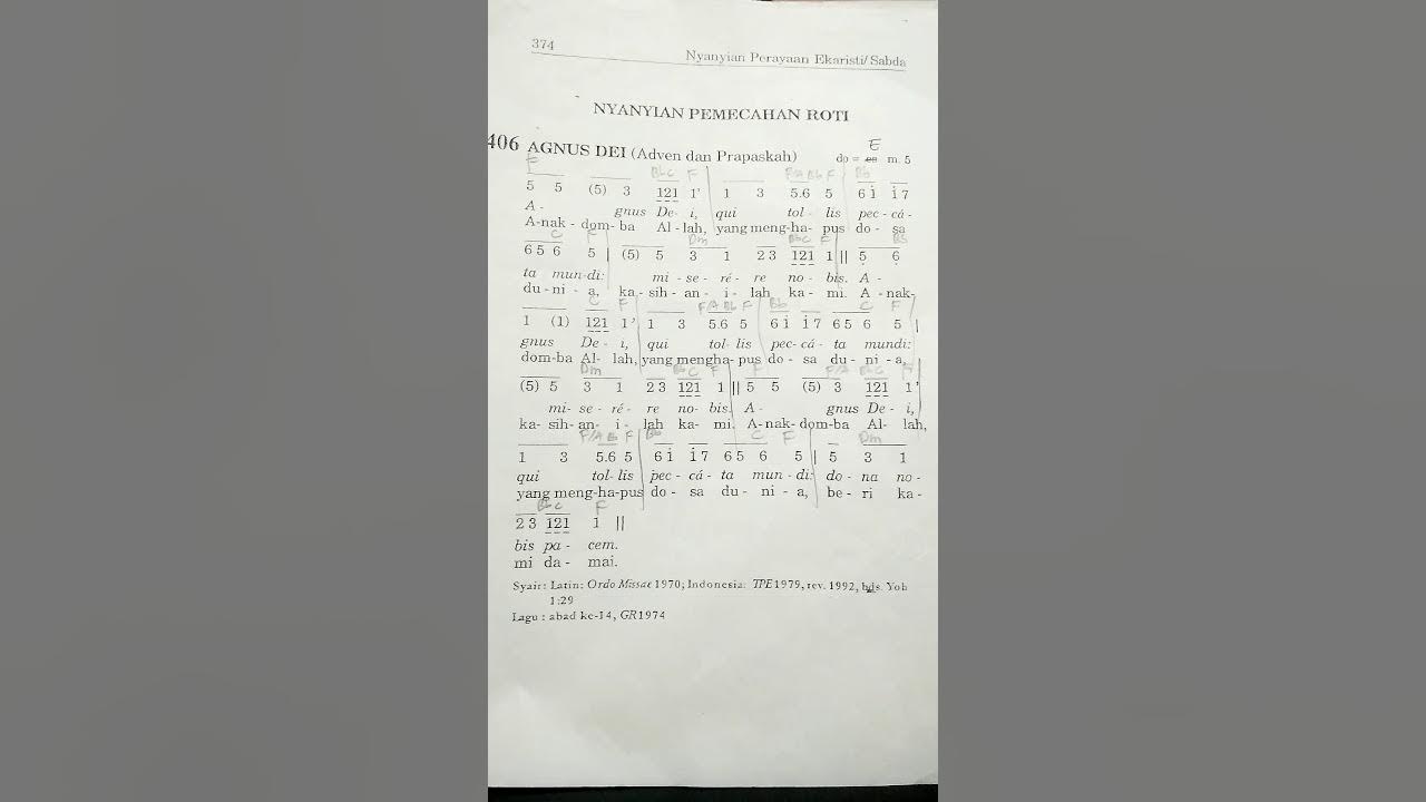 Agnus Dei - Gregorian - Misa XVII - Advent & Prapaskah Agnus Dei - Gregorian - Misa XVII - Advent & Prapaskah