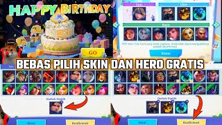 11 SKIN EPIC DAN HERO GRATIS PILIH SENDIRI, CARA DAPAT HADIAH ULANG TAHUN DARI MOBILE LEGENDS