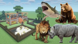 How To Make a Lion, Rhino, Shark, and Bear Farm in Minecraft PE