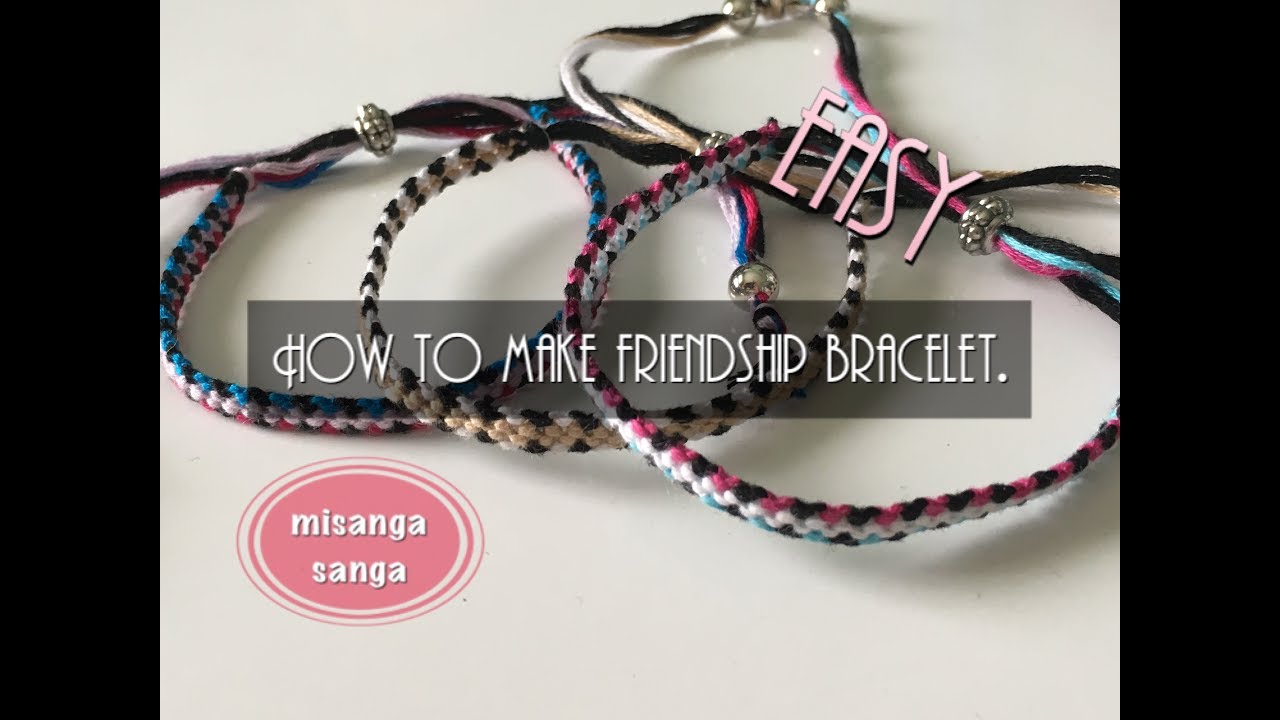 簡単 5本で作る簡単ミサンガの編み方 How To Make Friendship Bracelet Easy Youtube