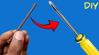 How to make a screwdriver using a common iron nail // Making electrical tool.