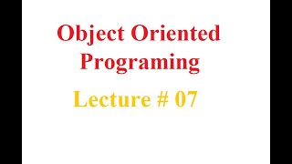 OOP Lecture 07 Update