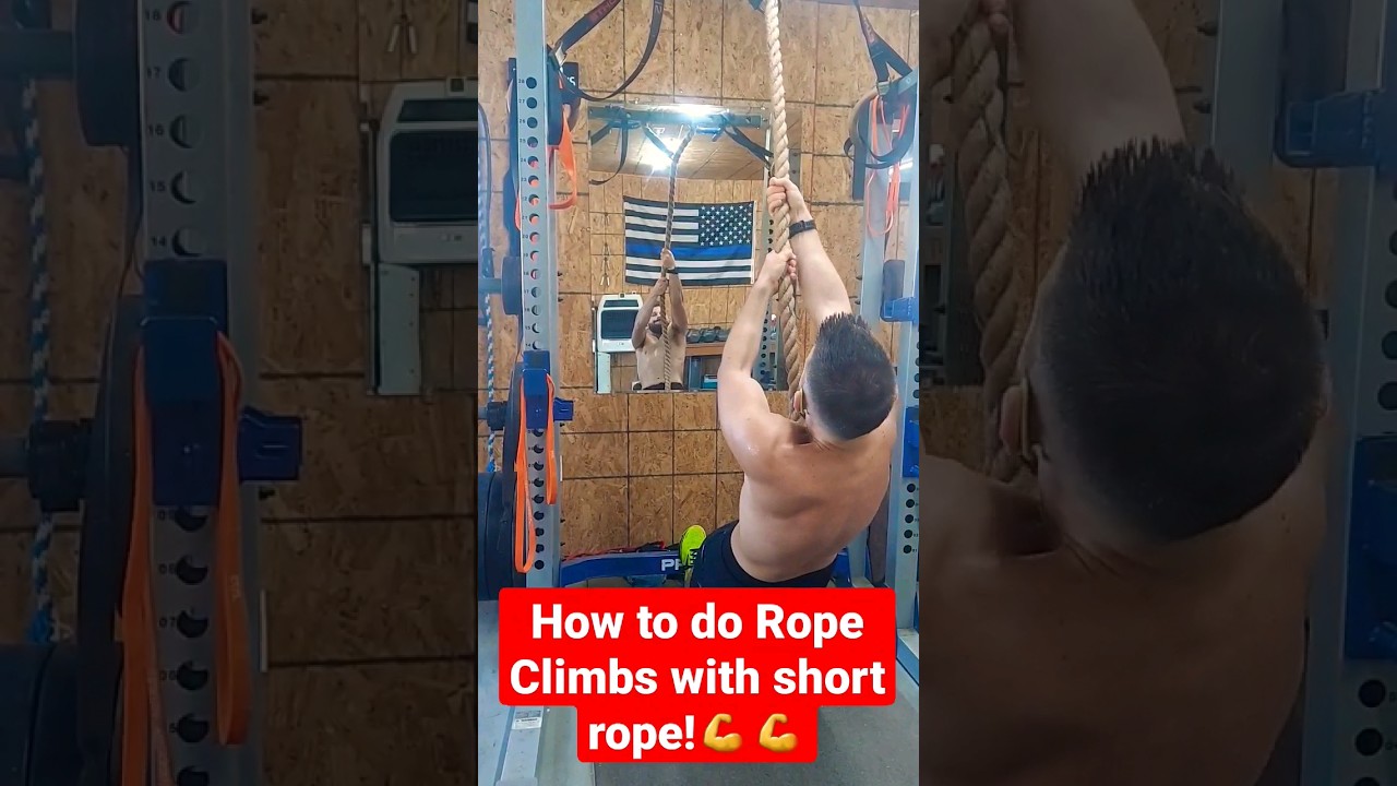 how to ROPE Climb with a SHORT rope!💪💪 try it #fitness #workout #shorts ...