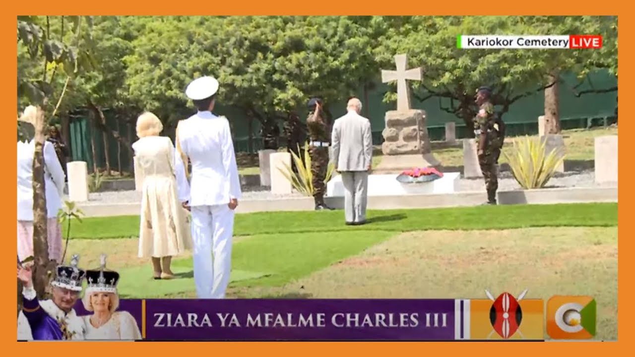 King charles iii and queen camilla pay homage to african world war