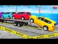 Truck + Trailer vs Speed Bumps – Realistic Physics Crashes (BeamNG.Drive) 🚆💥