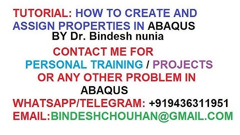 How to assign Properties / property in ABAQUS Software || TUTORIAL  |ABAQUS CAE |FEM ANALYSIS