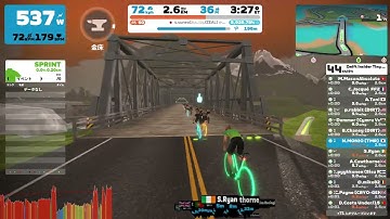 Zwift Insider Tiny Race (1 of 4) (B) on Two Bridges Loop (Z1) - goal sprint