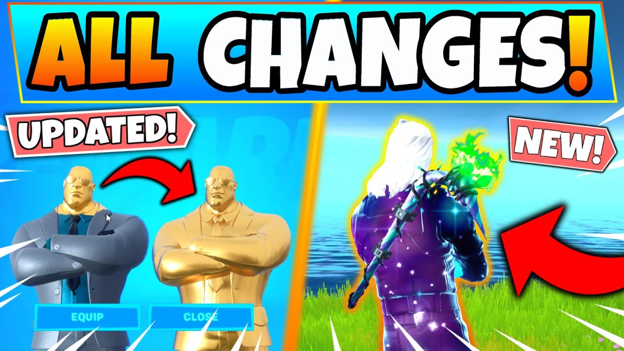 Fortnite All Changes In Update V12 10 Today Gold Skins Pickaxes Change Battle Royale Season 2 Youtube