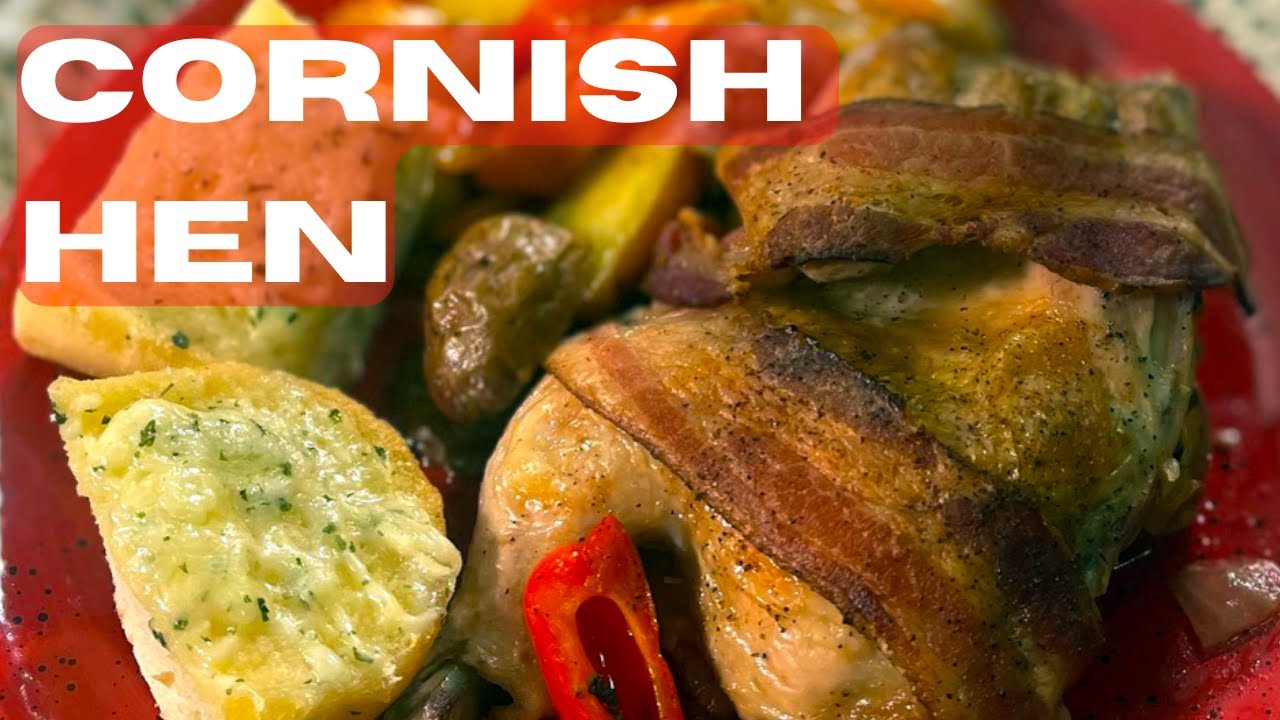 "Learn My Secret to Juicy Roasted Cornish Hen with Crispy Potatoes & Peppers!"
