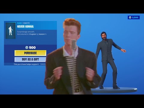 FORTNITE NEVER GONNA EMOTE (RICK ROLL NEVER GONNA GIVE YOU UP)
