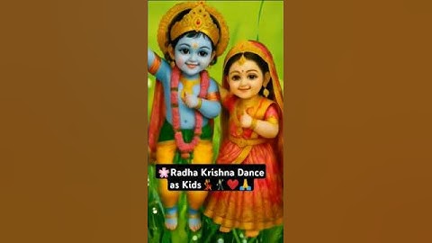 🌸Radha Krishna Dance as Kids💃🕺 | Divine Childhood Joy #ai #shorts #animation #cartoon #krishna ❤️🙏