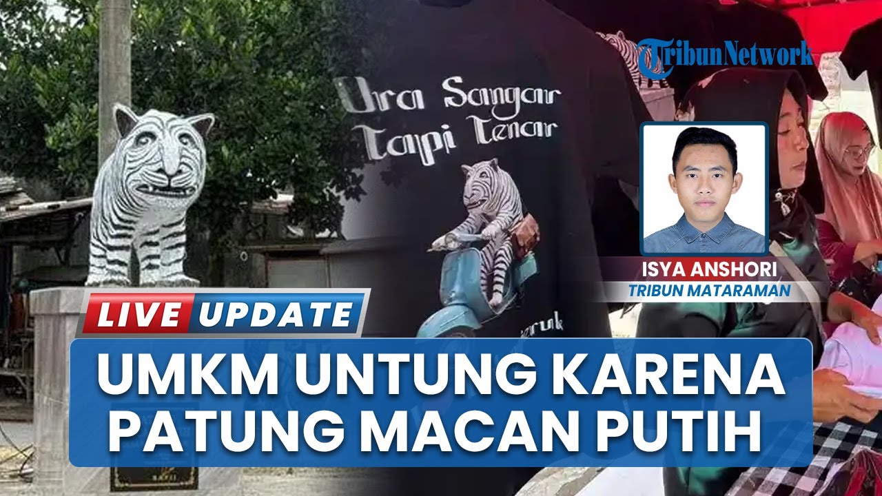 Penjual Kaos UMKM di Balongjeruk Kediri Kebanjiran Pesanan, Berkah dari Patung Macan Putih