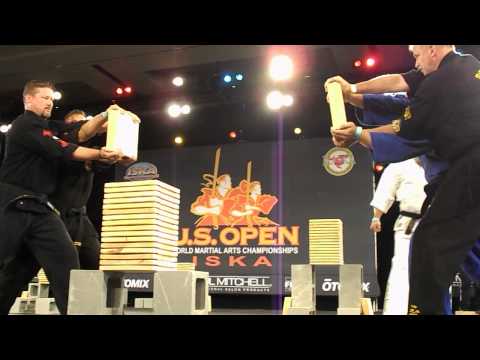 US Open 2013 – ISKA Three Directional Wood Breaking – Drew Serrano