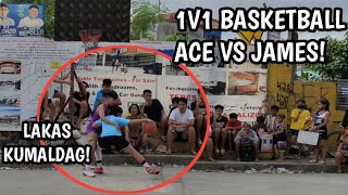 ACE VS JAMES 1V1 BASKETBALL (ACE AYAW NA MAGKALAPATI)