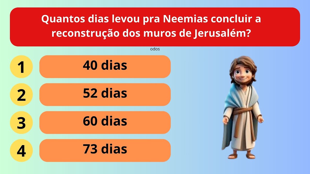 15 Perguntas Bíblicas - Bom de Bíblia. Nível Médio.