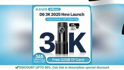 Dash cam KAWA D6 3K Video Recorder Car Dash Camera for AUTO, Car DVR Voice Control,Night Vision Dash