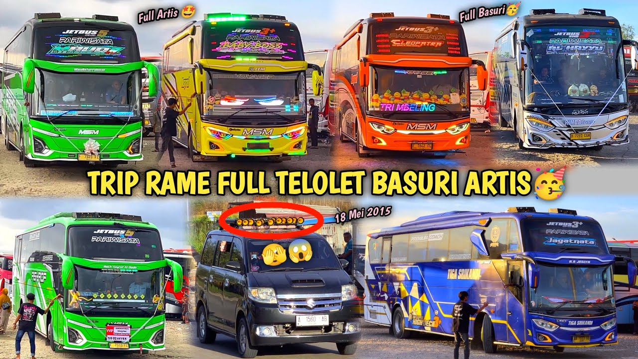 RAME FULL BUS TELOLET BASURI🥳 Hunting Bus Di Pusat Oleh Oleh CM7 Banten👏