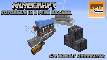 Basalt Generator Tutorial - Minecraft Tutorials in 3 minutes or Less | Minecraft 1.16