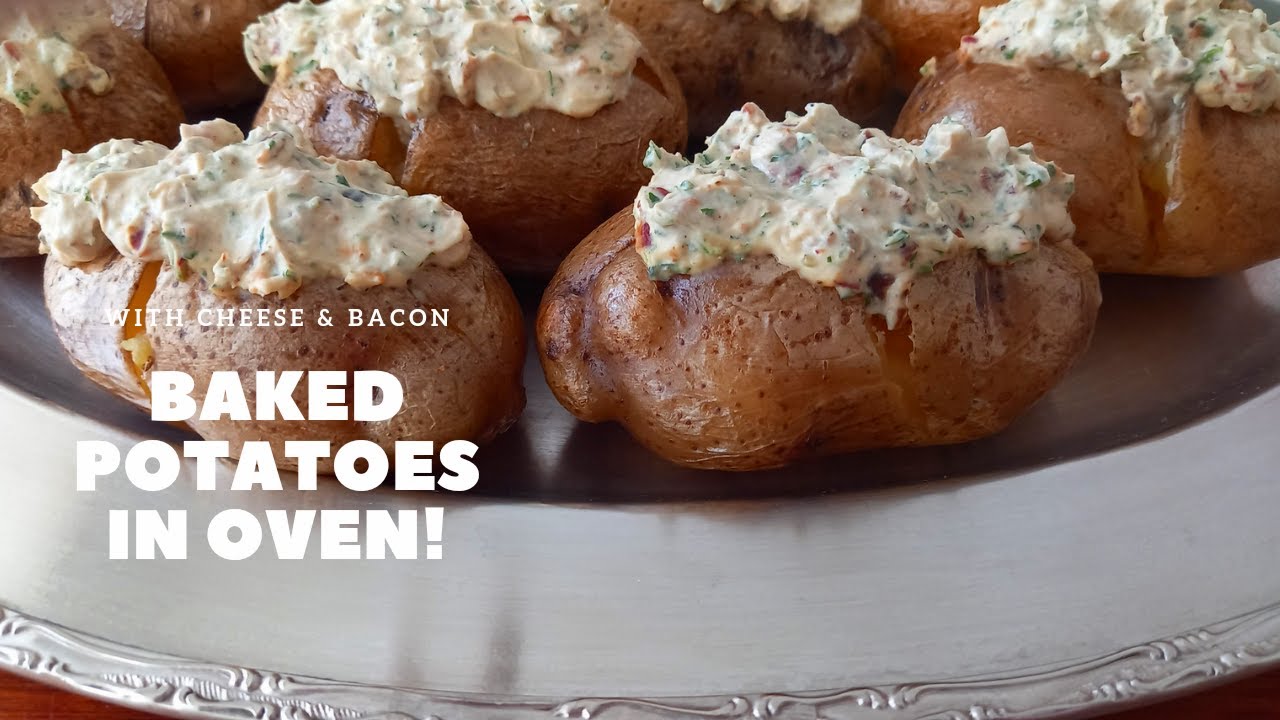 Baked Potatoes in Oven Cheese & Bacon YouTube
