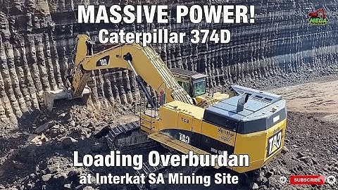 Massive Power! Caterpillar 374D Loading Overburden at Interkat SA Mining Site