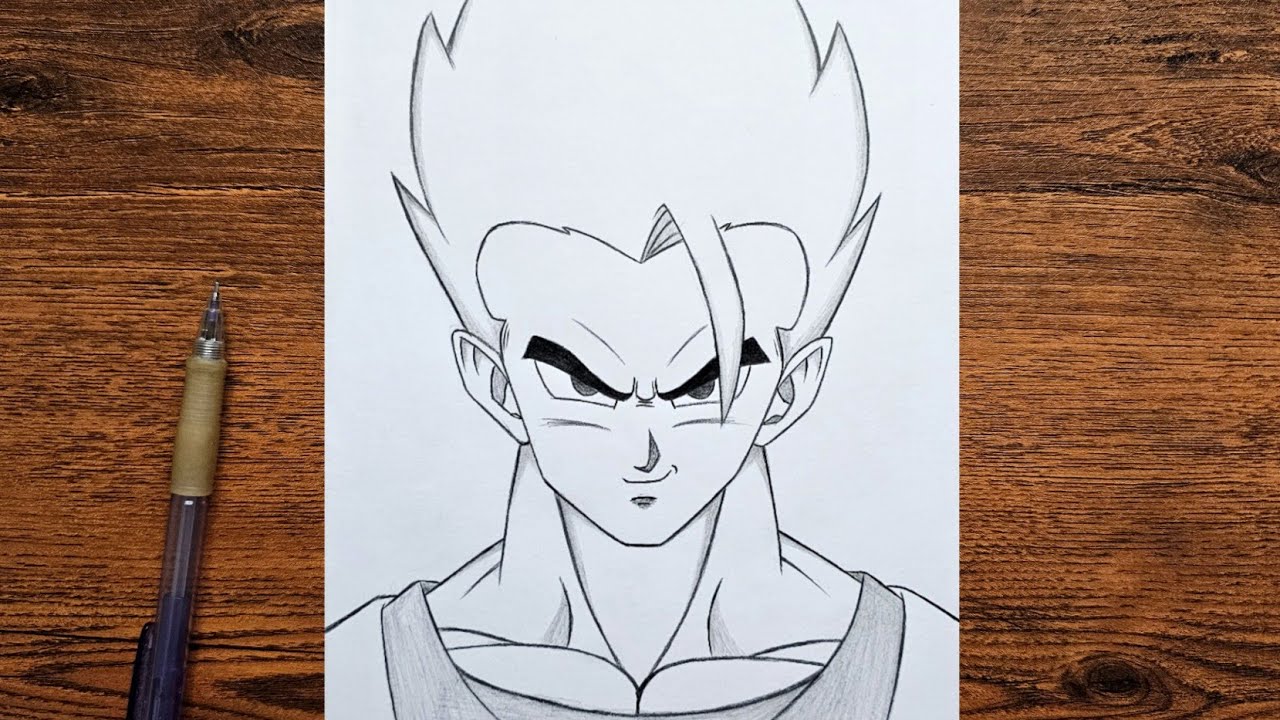 Easy Dragon Ball drawing | How to draw Gohan step by step | easy tutorial