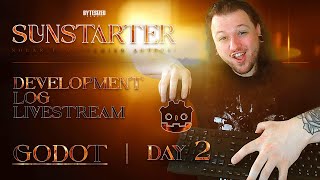 SUNSTARTER - Godot Game Engine Development Log - LIVESTREAM DAY 2 (1st time with GD Script)