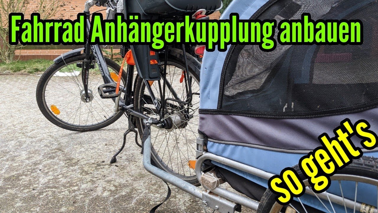 Anhängerkupplung für Fahrrad montieren Fahhrad universal Anhängerkupplung  anbauen 