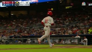 PHI@ATL: Herrera scores from third on a balk