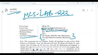MCSL222 Handwritten Solved Assignment IGNOU 2024-25 MCA_NEW 2nd. Sem. #ignousolvedassignment #ignou