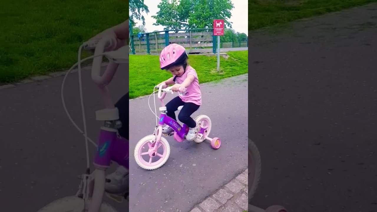 Ayla bike training Cute girl