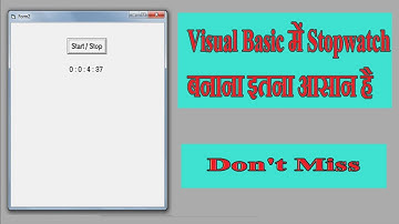 How to make stopwatch in visual basic 6 0 | Visual Basic Tutorial