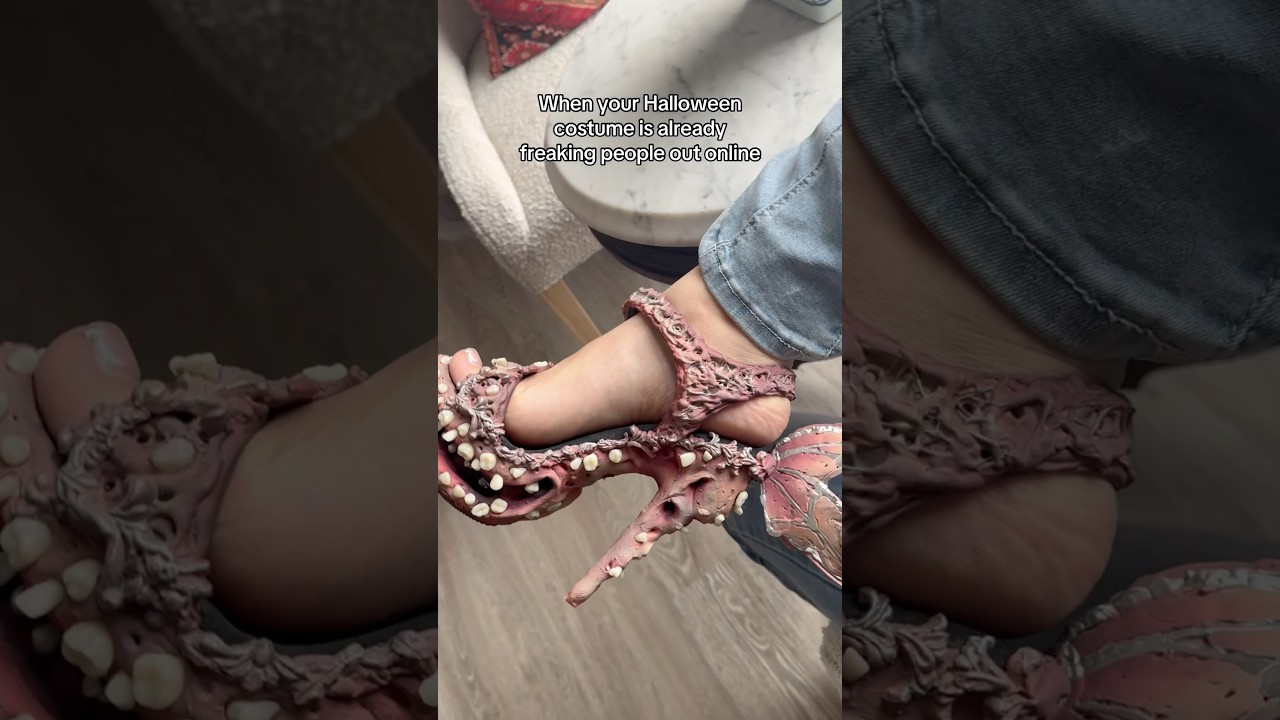 SHOES MADE OF TEETH 🥲🦷 yes 🙂‍↕️ #costume #halloween #cosplay #artist #fashion #halloweencostume