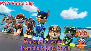 Paw Patrol Clip Pups Got New Suits From The Mighty Movie