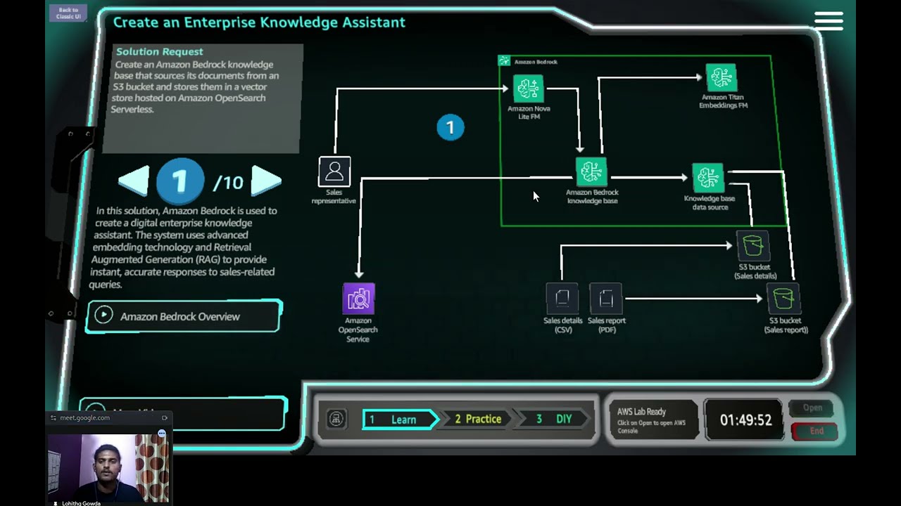 AWS Cloud Quest - Специалист по ИИ: Решение -5 - Корпоративный помощник по базе знаний