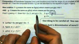Honors Algebra 2   Unit 3  7.1 Operations with Functions