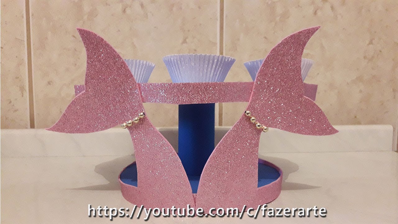 Festa Sereia e o Fundo do Mar - Bandeja de Papelão com Molde Grátis!