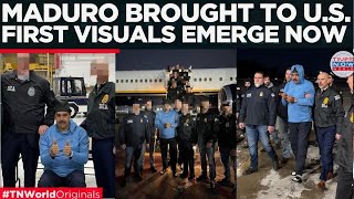 Watch First Visuals Arrested Maduro Brought To Usa, Greets Reporters With Happy New Year