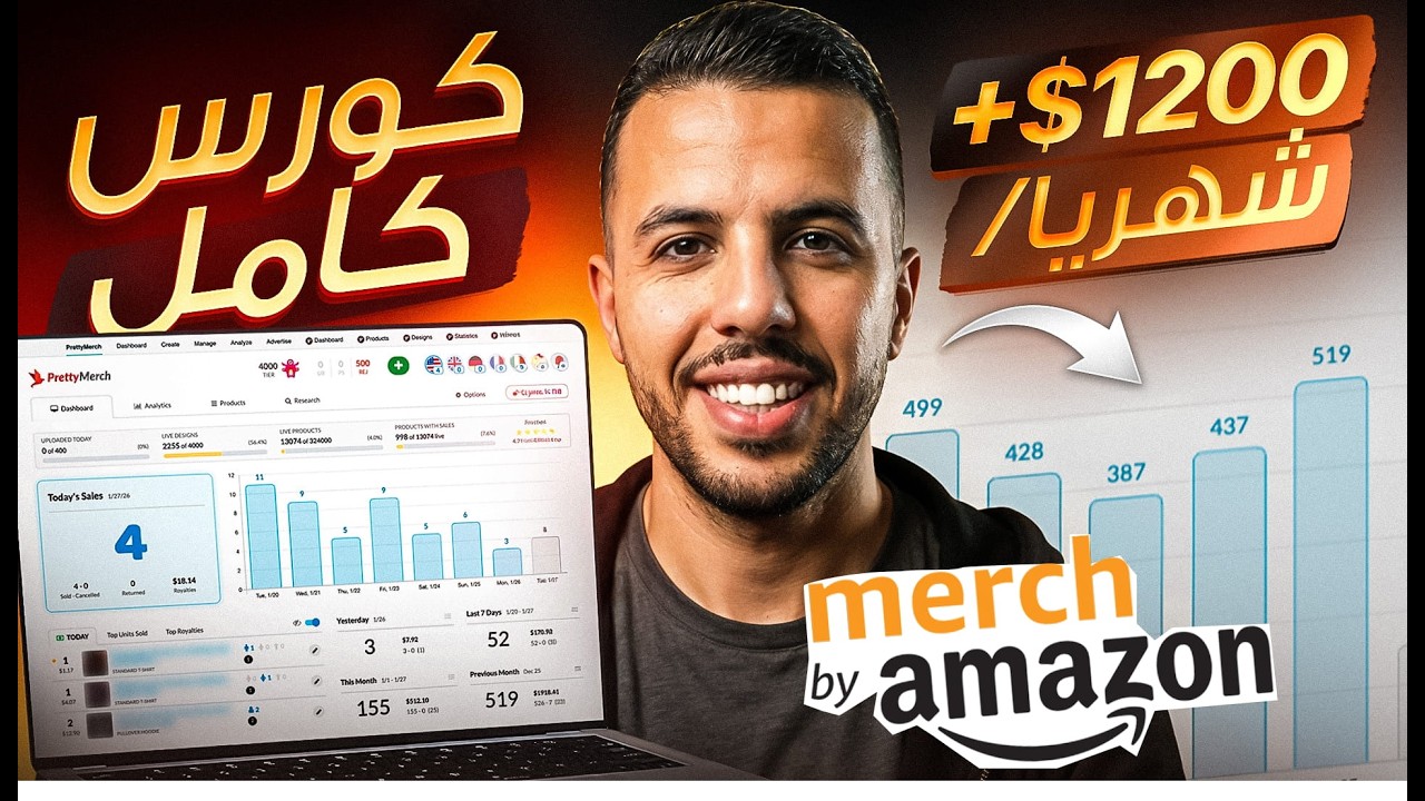 دورة merch by amazon من الصفر 2026 - كورس ميرش باي امازون كامل