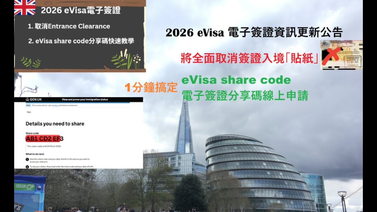英國簽證8】2026 UKVI eVisa最新公告，取消Entry Clearance/Vignette