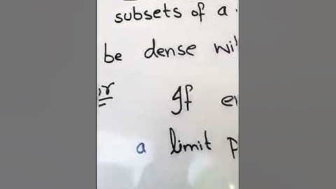 Dense set concepts and related theorem with proof