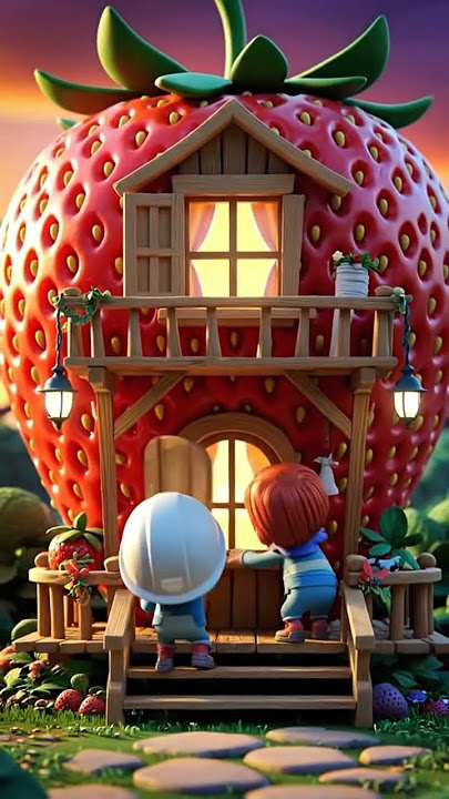 [AI] A Day in Strawberry City 🍓  Whimsical Miniature World, Cozy Fantasy Town, AI Animation Short