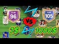 CHEAPEST TEAM 🆚 MOST EXPENSIVE TEAM IN FC MOBILE🤯! 96 OVR 🆚 105 OVR!