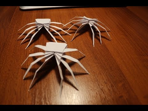 Видео оригами из бумаги паук