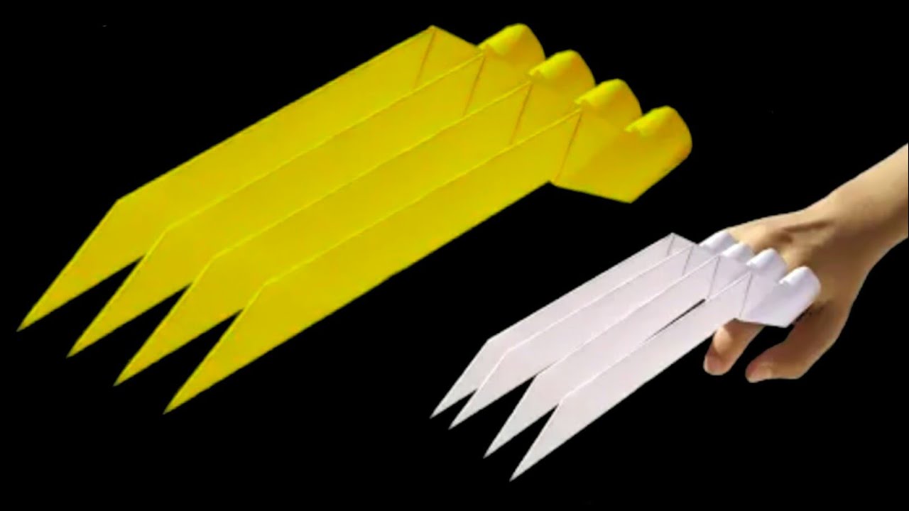 How To Make A Paper Wolverine Claws How To Make Stuff Out Of Paper How To Make Cool Stuff With Paper Youtube