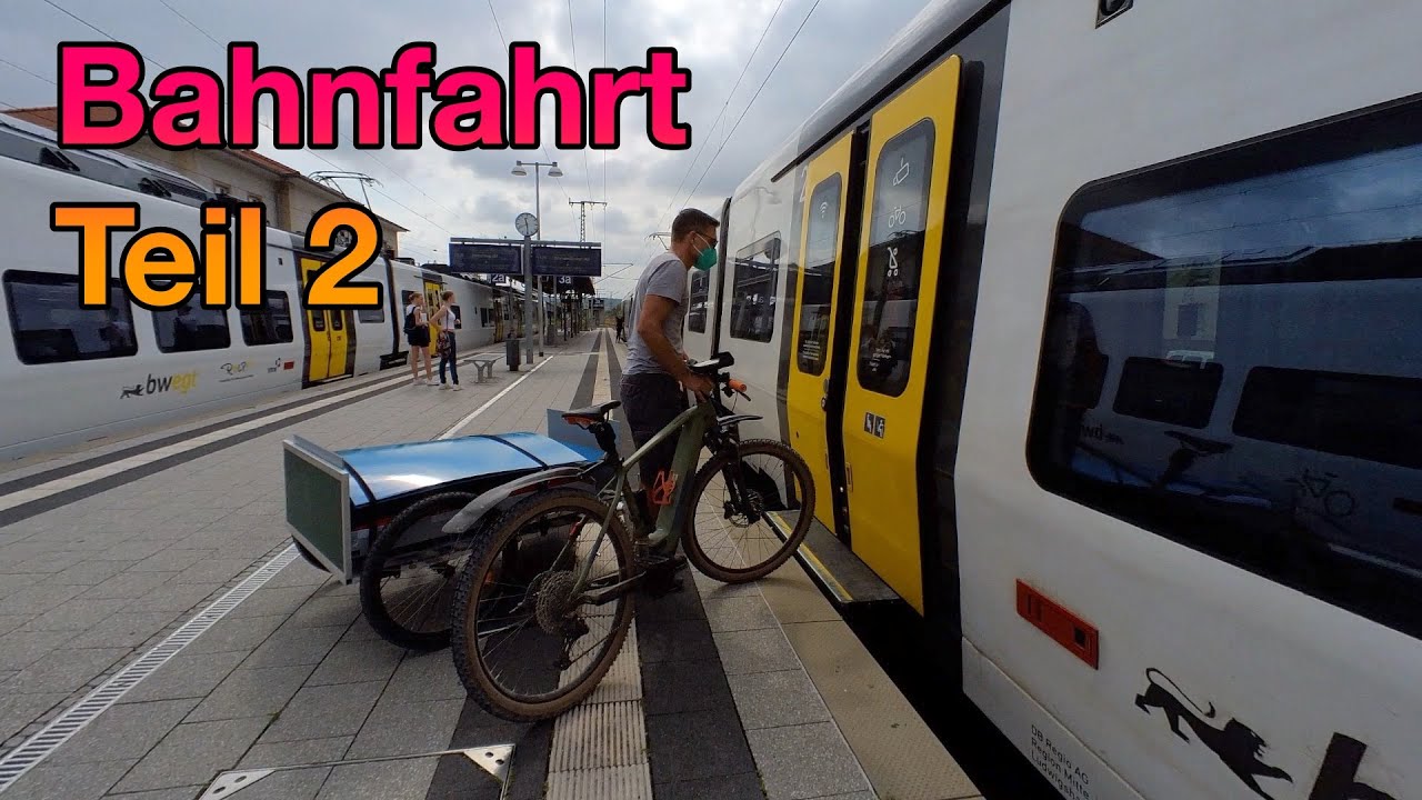Bahnfahrt mit dem Fahrradwohnwagen