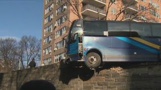 MTA bus accident in Bronx: Driver rescued from overhanging wheel